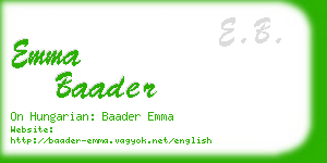 emma baader business card